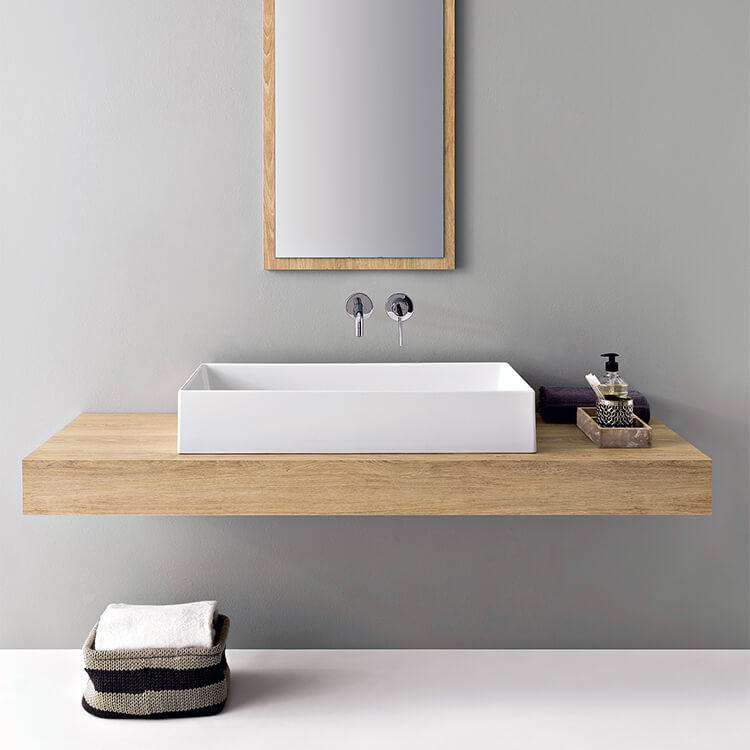 Scarabeo by Nameeks Teorema Ceramic Rectangular Vessel Bathroom Sink